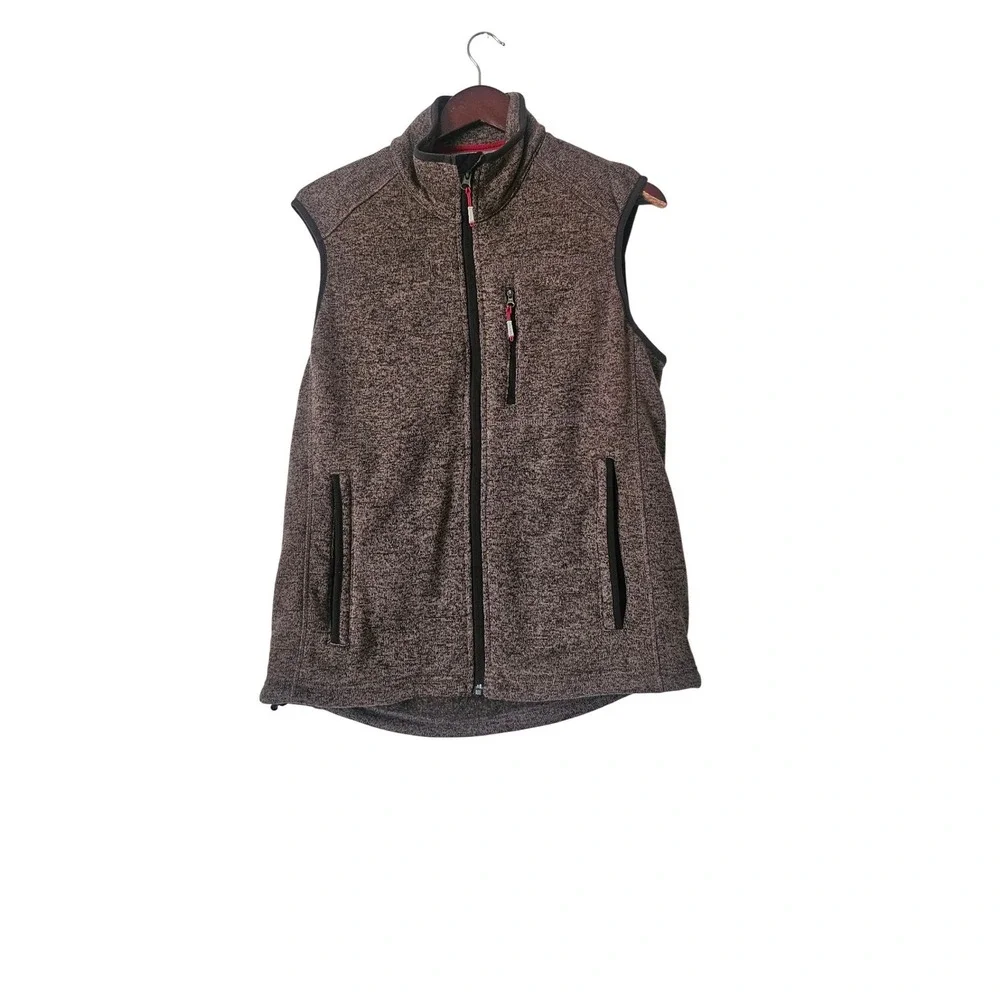 Orvis Sweater Fleece Vest Brown Medium Full Zip Outdoor Gorpcore Hiking Layering